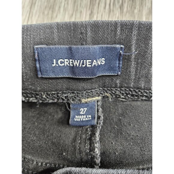 J Crew Jeans Womens 27 Black Pull-On Toothpick Skinny Stretch Denim Pants Modern - Picture 4 of 13